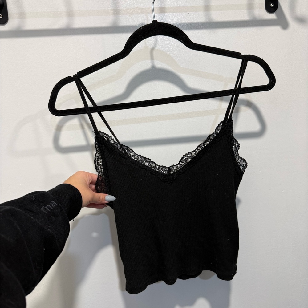 Garage Black Lace Trim Cami Top
